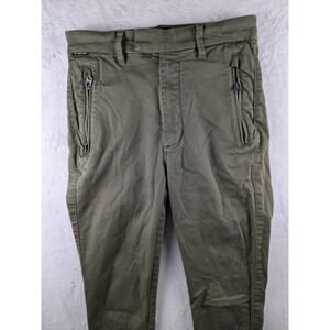 G-Star RAW Olive Green Pants Zip Pockets Slim Fit Casual Women's 27/30